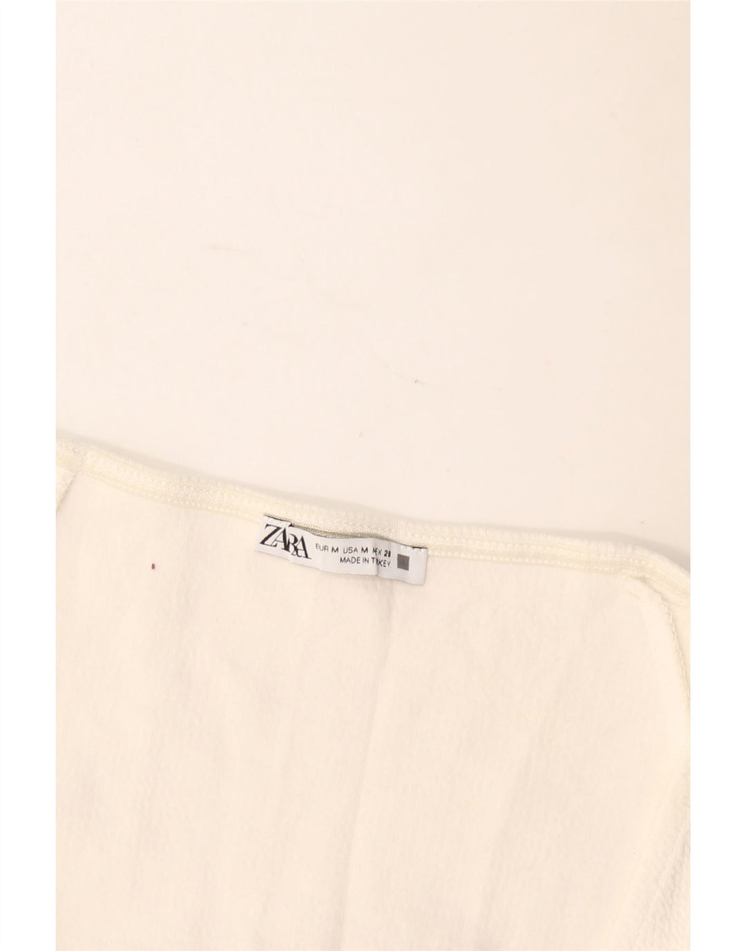 Blusa feminina Zara Top UK 12 médio branco