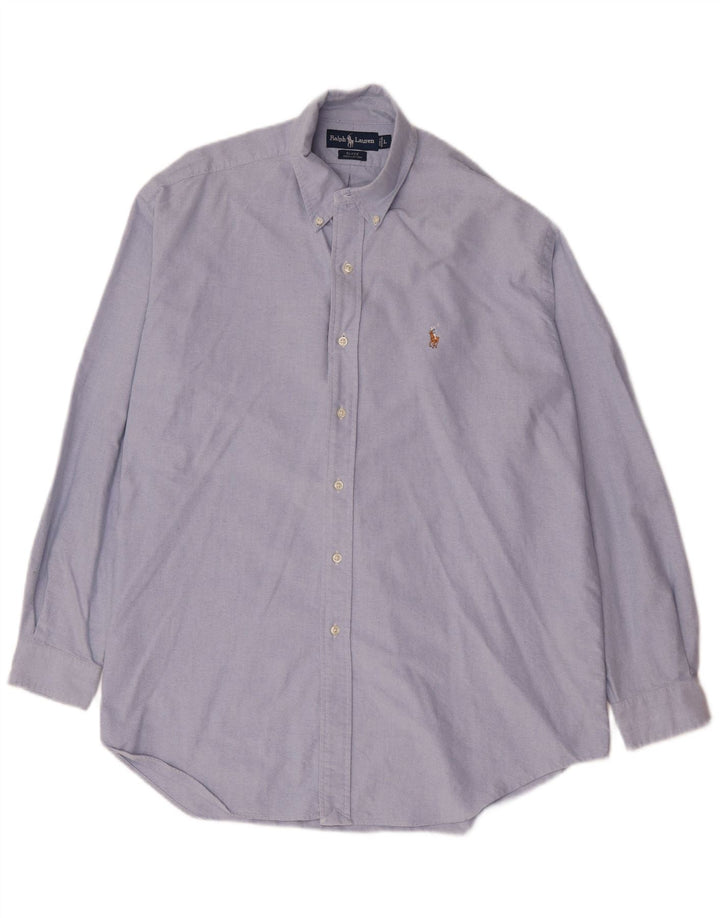 Ralph Lauren Camisa masculina Blake grande algodão azul