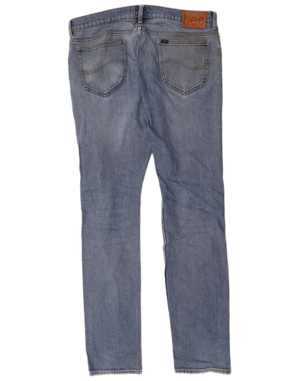 Lee Mens Rider Slim Jeans W34 L34 Azul Algodão