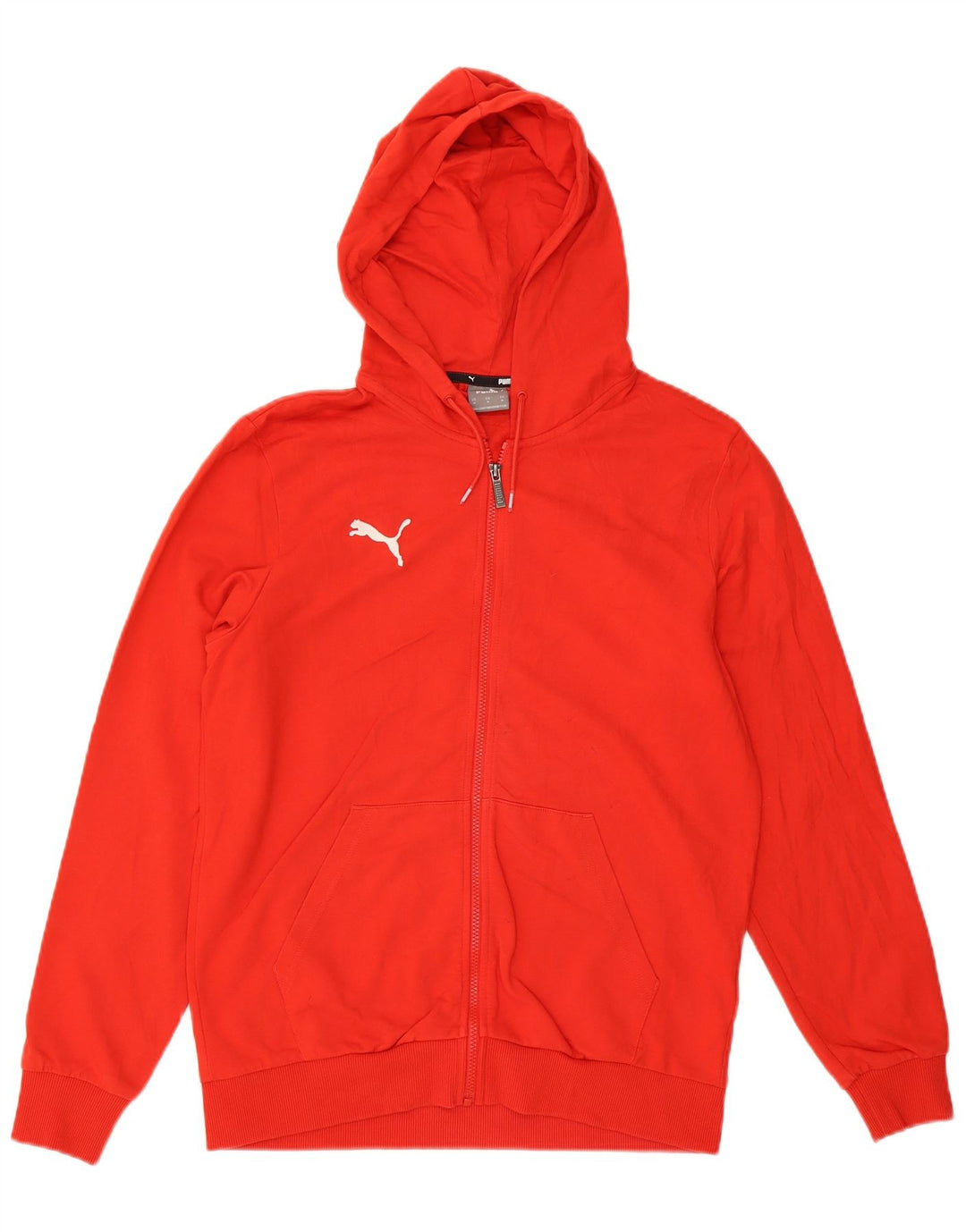 Suéter Puma masculino com capuz e zíper médio algodão vermelho