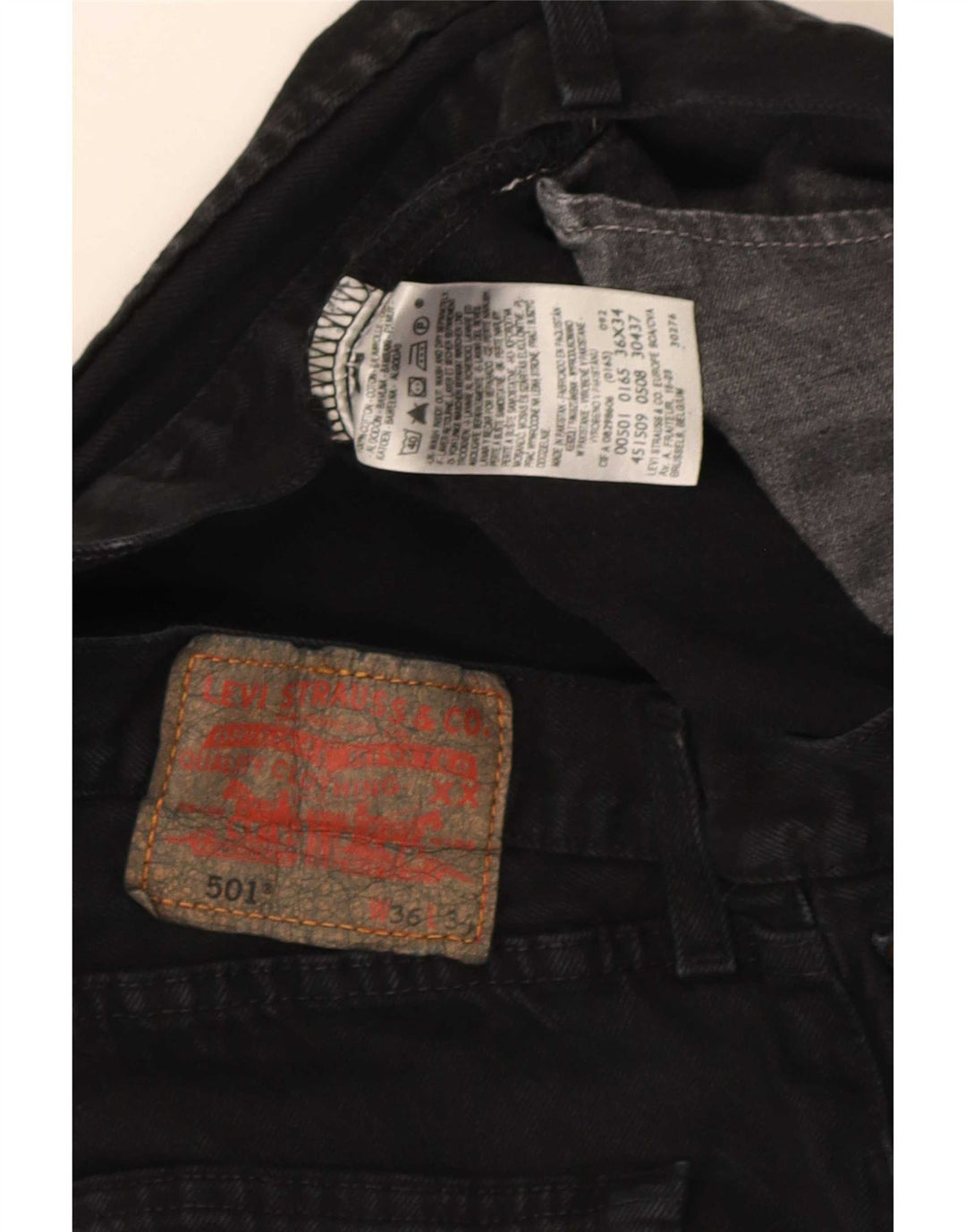 Jeans Levis 501 Straight Masculino W36 L34 Algodão Preto