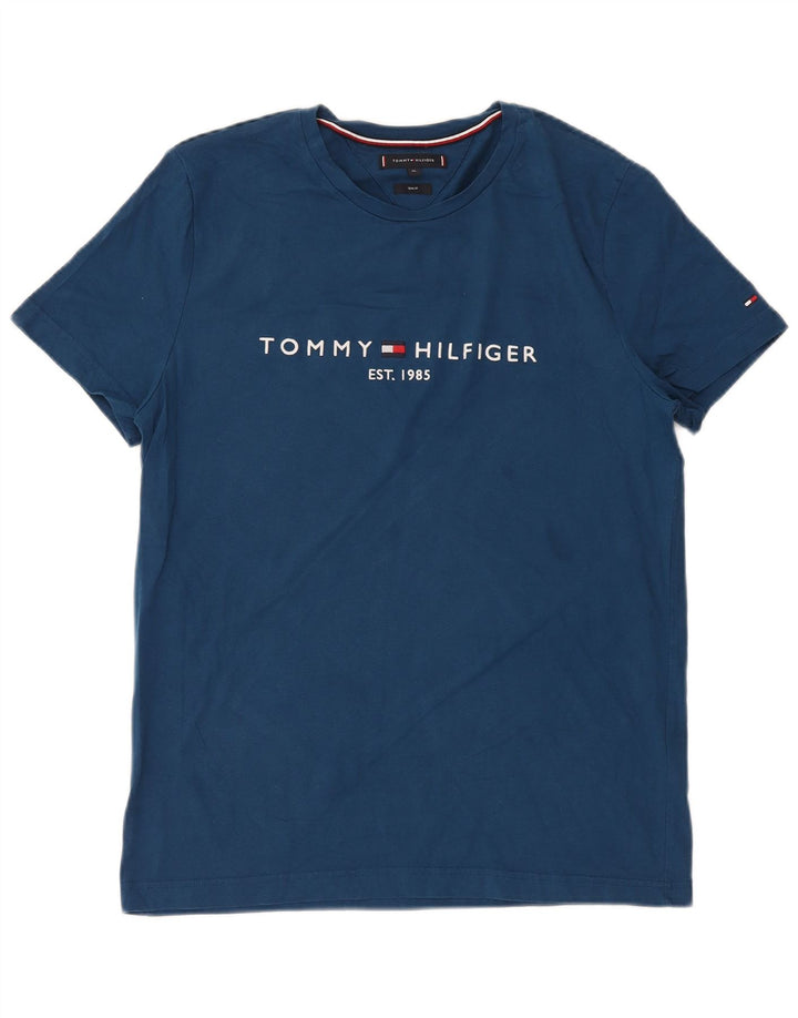 Camiseta masculina TOMMY HILFIGER Slim Fit com estampa gráfica XL azul algodão