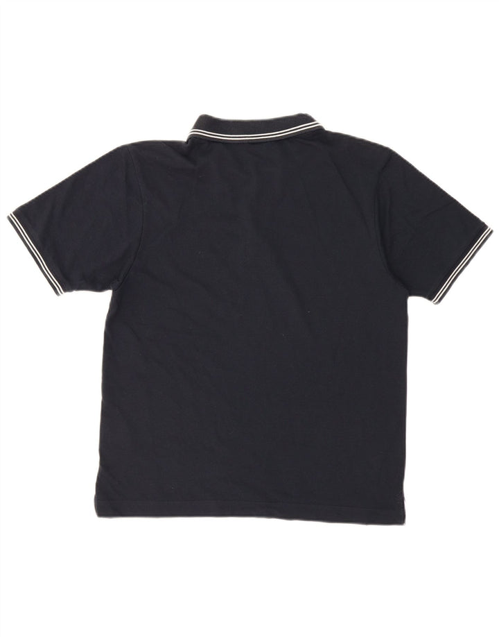 Camisa polo masculina Champion pequena listrada azul marinho de algodão