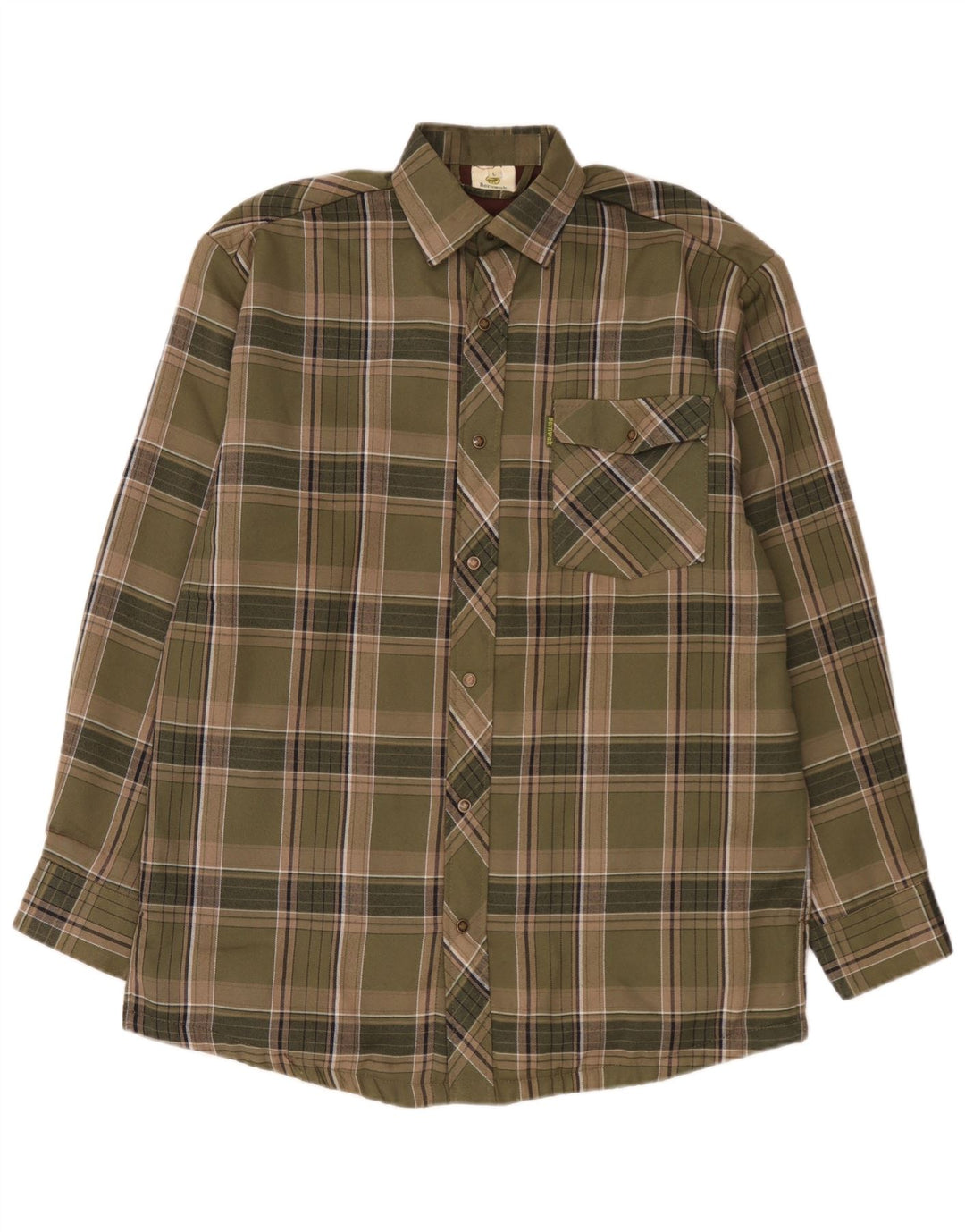 Camisa masculina de flanela Bernwalt grande algodão xadrez verde