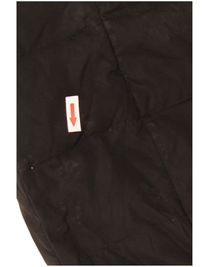 Casaco acolchoado com capuz feminino Zara UK 18 XL preto poliéster