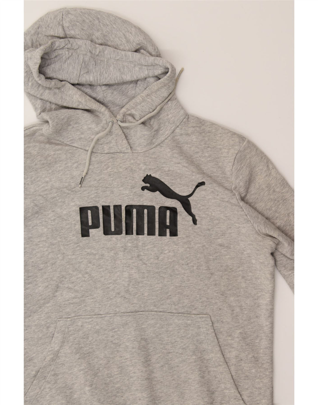 PUMA Womens Graphic Hoodie Jumper UK 12 Medium Grey Cotton Vintage Puma and Second-Hand Puma from Messina Hembry 