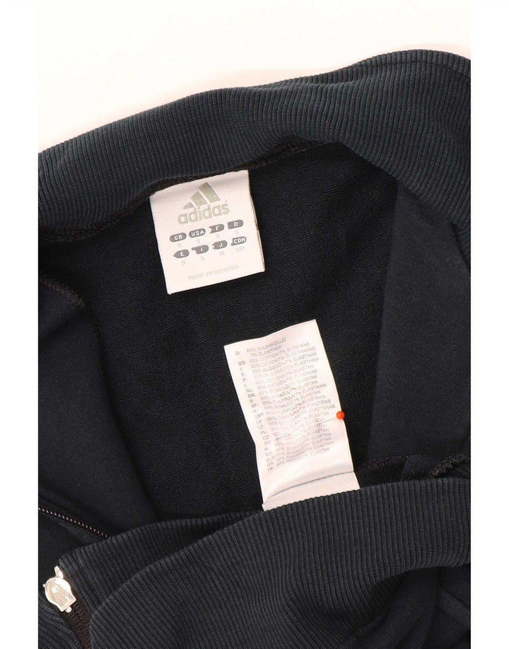 Adidas Womens Tracksuit Top Jacket UK 10 Pequeno Algodão Preto