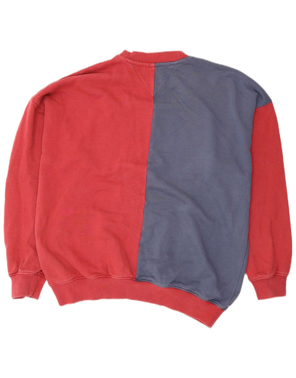 Tommy Hilfiger moletom gráfico masculino Jumper XL vermelho colorblock algodão