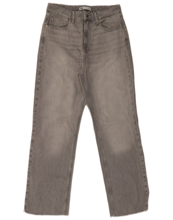 Calça jeans reta feminina Zara EU 38 pequena W28 L30 cinza