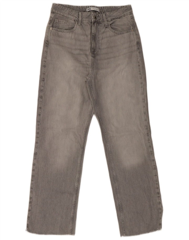 Calça jeans reta feminina Zara EU 38 pequena W28 L30 cinza