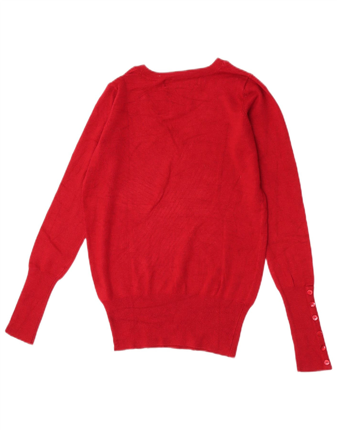 Suéter feminino Zara com decote em V Reino Unido 10 pequeno rayon vermelho