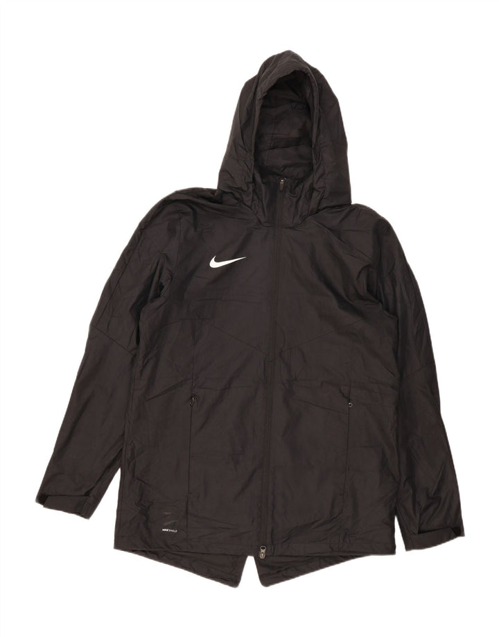 Jaqueta de chuva masculina Nike com capuz UK 40 grande poliéster preto