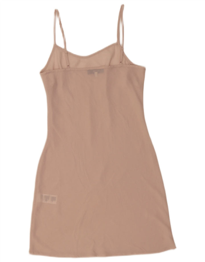Vestido deslizante feminino Reiss UK 10 poliéster rosa pequeno