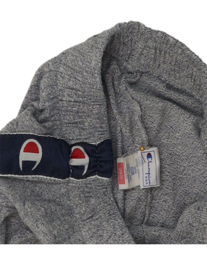 CHAMPION Mens Graphic Tracksuit Trousers Large  Grey Colourblock Cotton Vintage Champion and Second-Hand Champion from Messina Hembry 