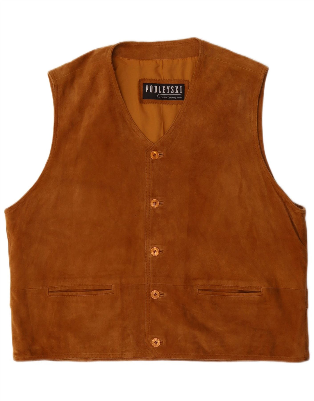 Podleyski masculino camurça gilet IT 56 3XL couro marrom