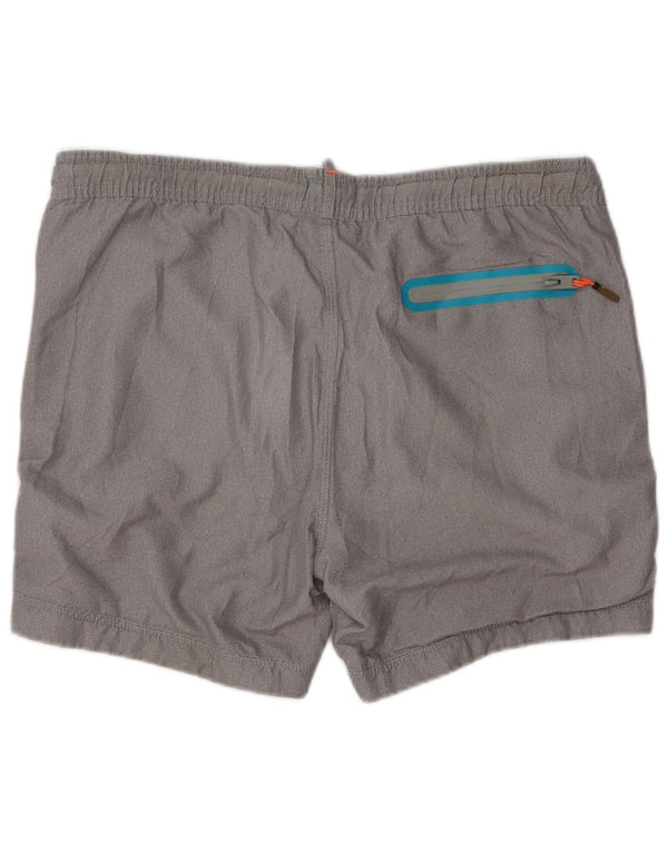 Shorts de natação masculino Superdry Graphic grande poliéster cinza