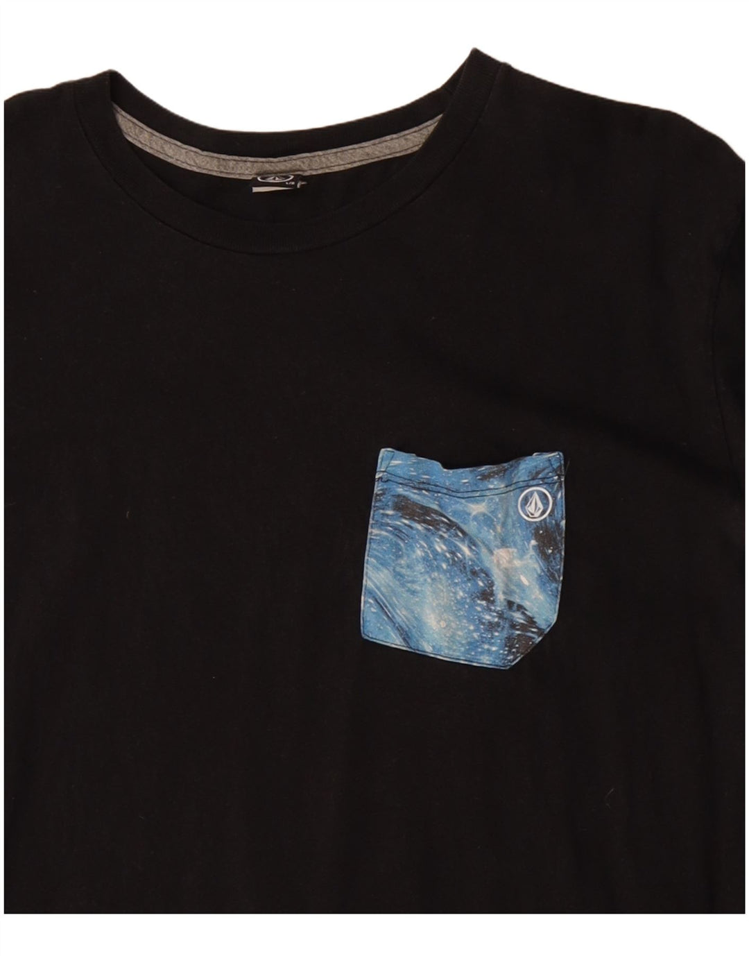 Camiseta feminina gráfica Volcom UK 16 grande algodão preto