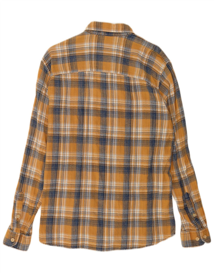 Camisa masculina de flanela Jack & Jones grande algodão xadrez amarelo