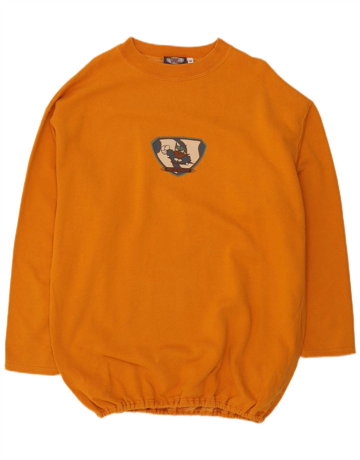 Moletom feminino NIDECKER com estampa gráfica, médio, laranja, algodão, retrô
