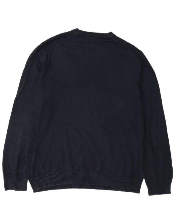 Suéter masculino Marks & Spencer Blue Harbor com gola redonda XL algodão marinho