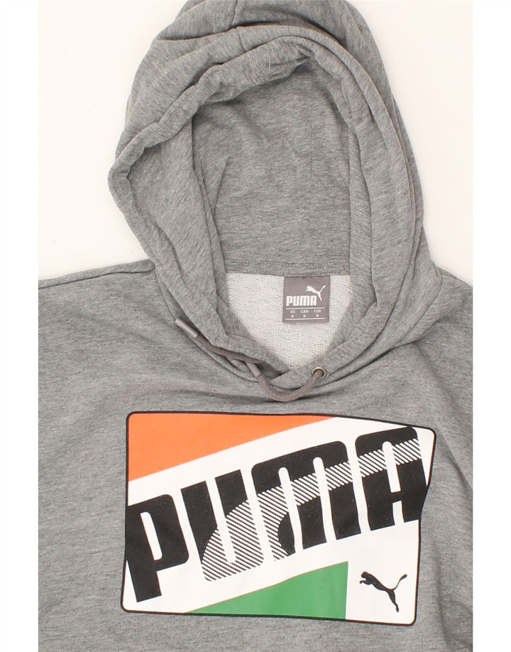PUMA Mens Graphic Hoodie Jumper Medium Grey Vintage Puma and Second-Hand Puma from Messina Hembry 