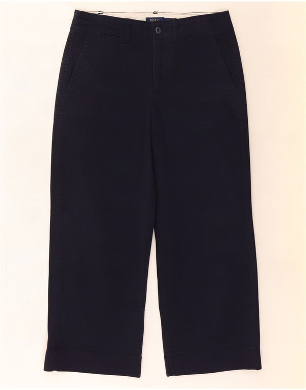 Calça cropped feminina Polo Ralph Lauren EUA 0 XS W25 L23 Azul marinho