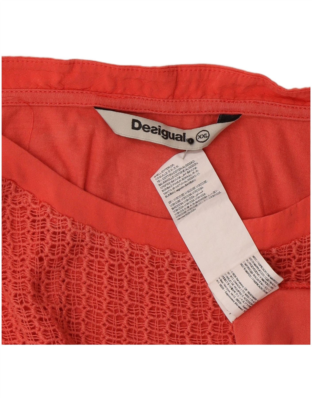 Blusa feminina Desigual Top UK 20 2XL algodão rosa