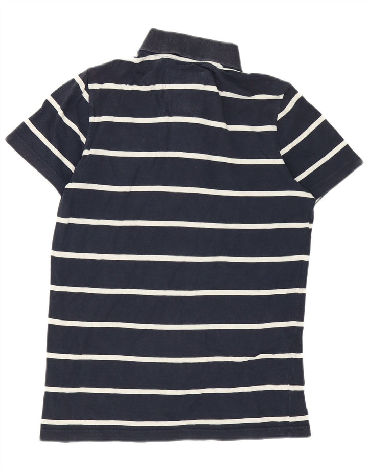 Camisa polo masculina Hollister pequena listrada azul marinho