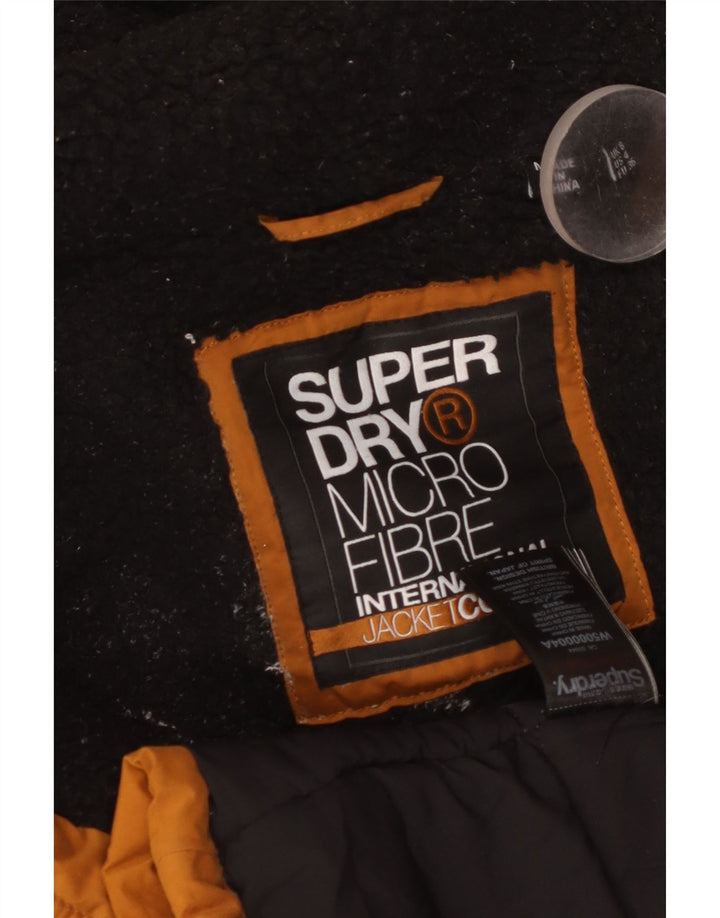 Jaqueta corta-vento feminina SUPERDRY com capuz UK 8 poliéster laranja pequeno