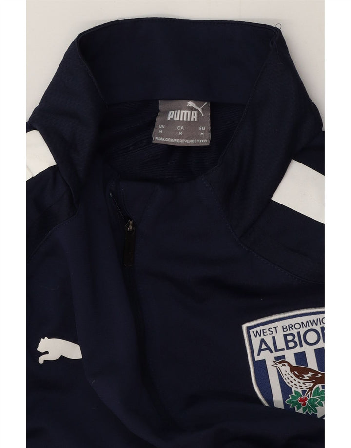 PUMA Mens Zip Neck Pullover Treino Top Médio Azul Marinho