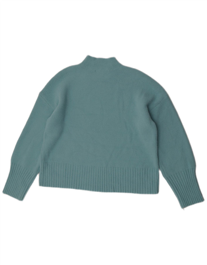 Suéter feminino Marks & Spencer com gola tartaruga Reino Unido 16 grande turquesa