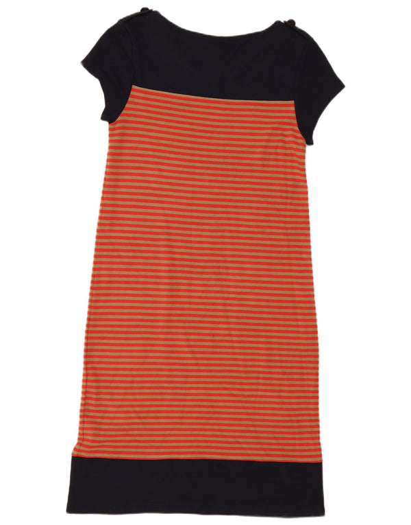 Próximo Vestido camiseta feminino UK 14 poliéster listrado azul marinho médio