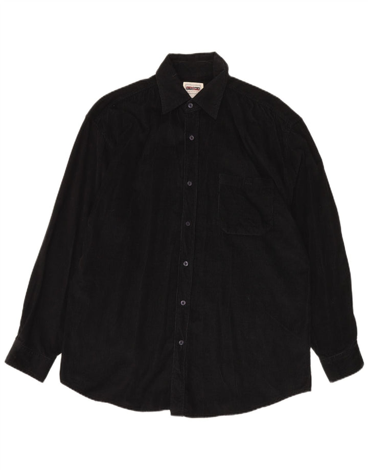 Camisa masculina de veludo STONE HARBOR de algodão preto médio