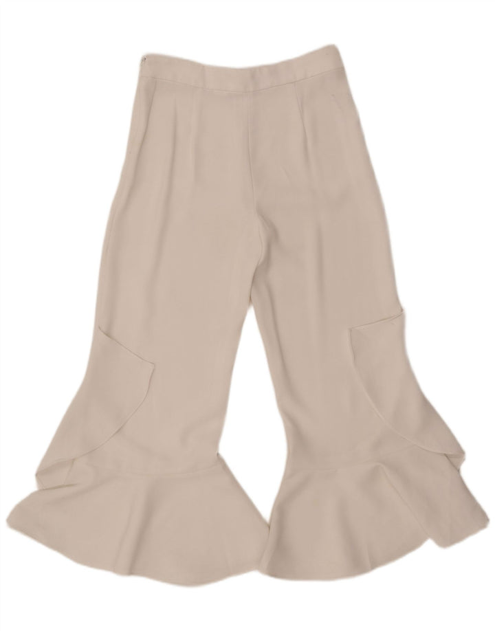 Calça feminina casual Zara Flare pequena W26 L25 branca