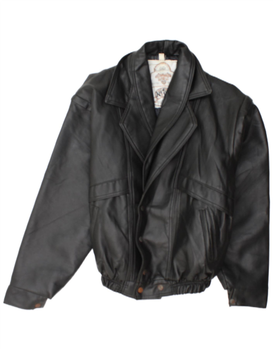 NOVA TREND Jaqueta de couro masculina IT 54 2XL Couro preto