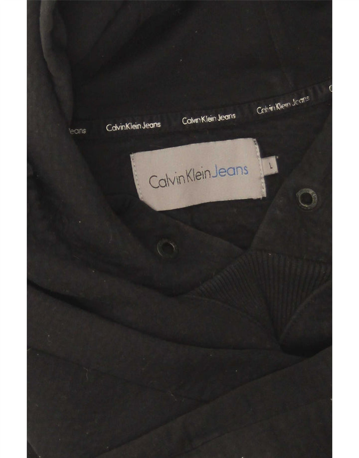 Calvin Klein Jeans moletom com capuz masculino grande preto