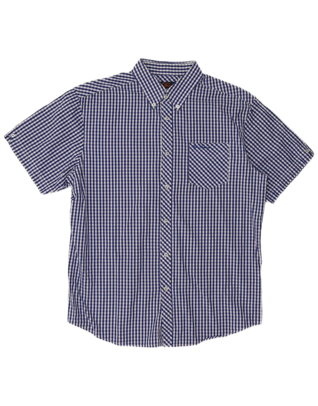 Camisa masculina de manga curta BEN SHERMAN XL azul algodão guingão