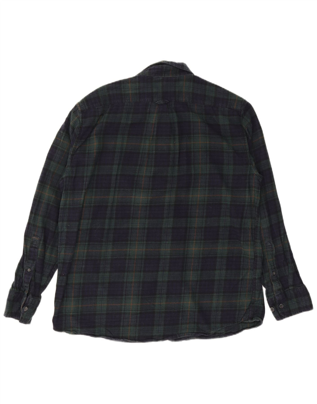 Camisa masculina de flanela EDDIE BAUER grande algodão xadrez azul marinho