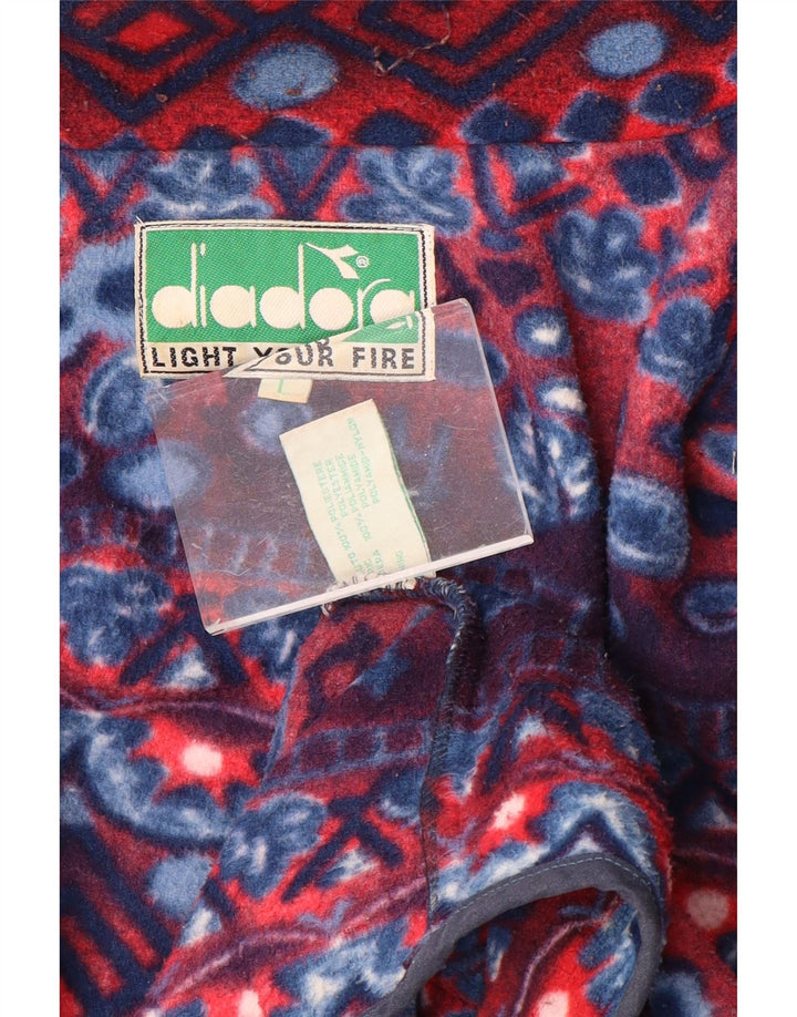 Jaqueta de lã masculina DIADORA UK 40 grande poliéster geométrico azul marinho