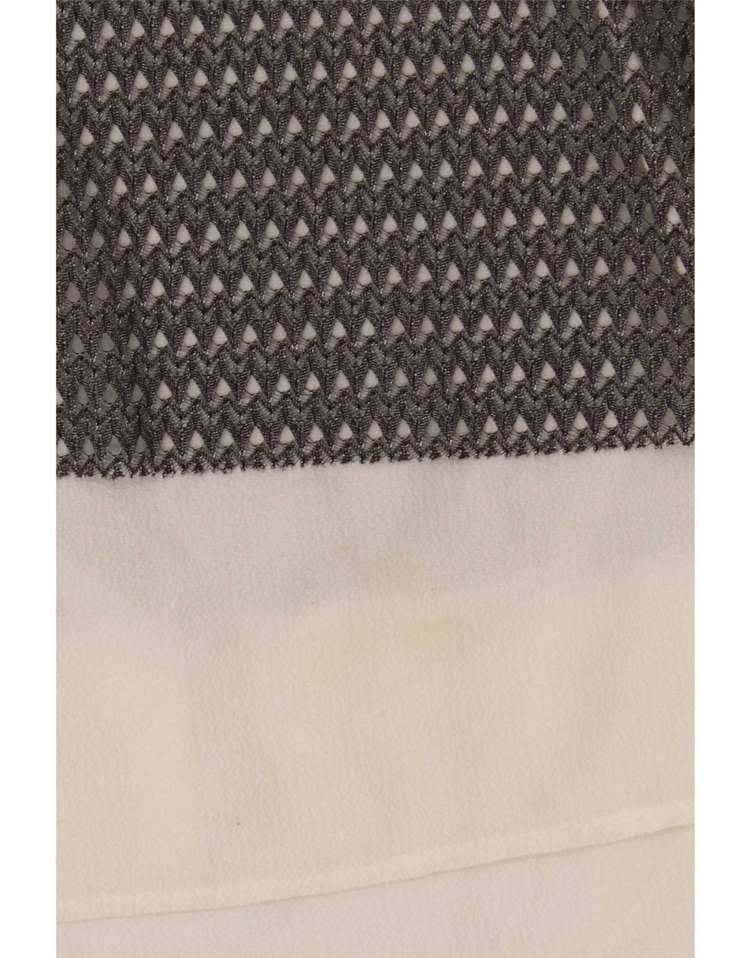 Zara Top feminino sem mangas transparente Reino Unido 16 bloco colorido cinza grande