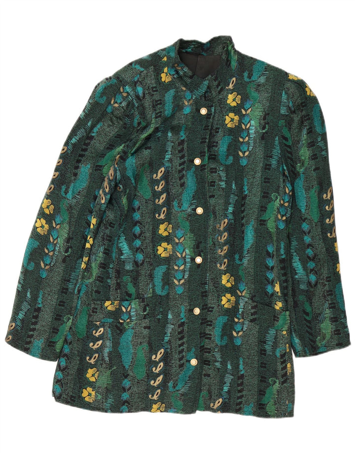 Jaqueta blazer feminina Betty Barclay com 6 botões UE 38 verde médio floral