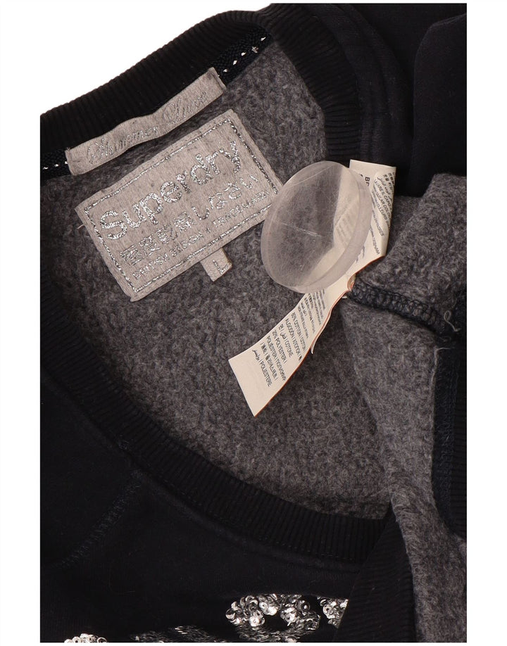 Jumper de moletom feminino SUPERDRY para atletismo e campo UK 16 grande azul marinho