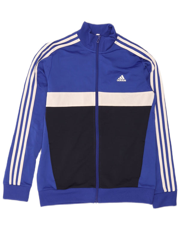 Jaqueta Adidas Meninos Treino Top 13-14 Anos Azul Colorblock Poliéster