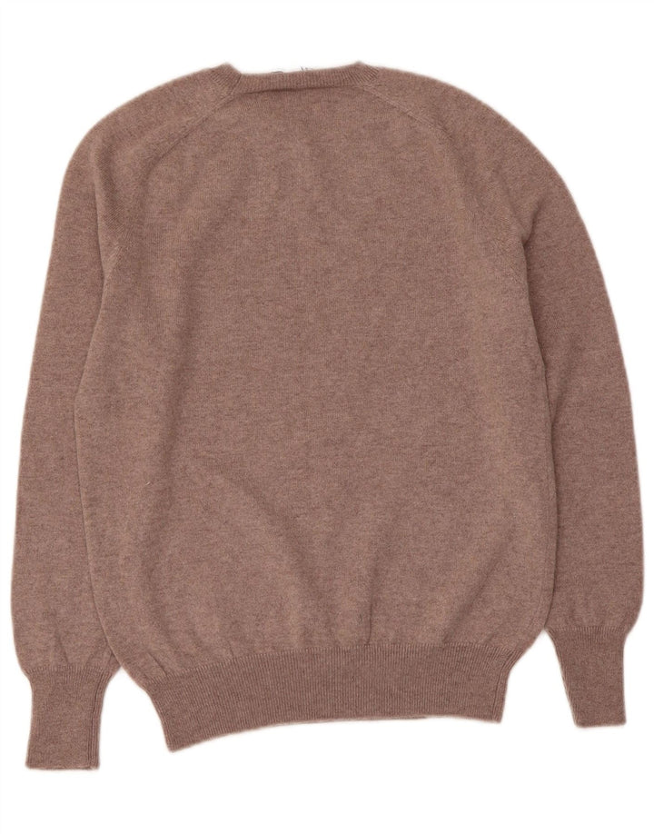 Suéter feminino ZARA com gola redonda, Reino Unido 12, marrom médio