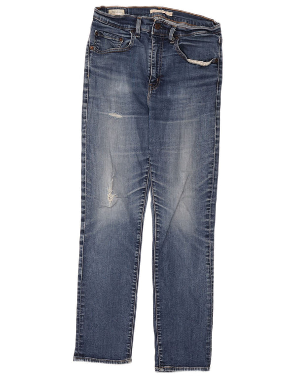 Calça Jeans Levis Feminina 724 Distressed High Rise Straight W30 L30 Azul Algodão