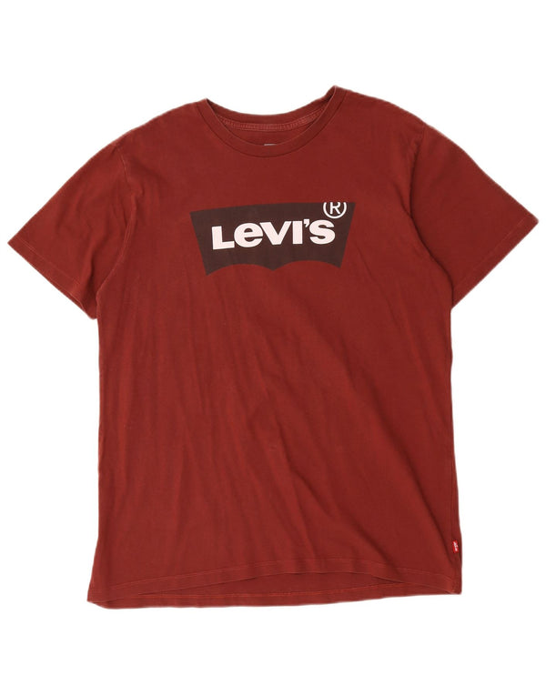 Camiseta gráfica masculina Levi's Top médio algodão Borgonha