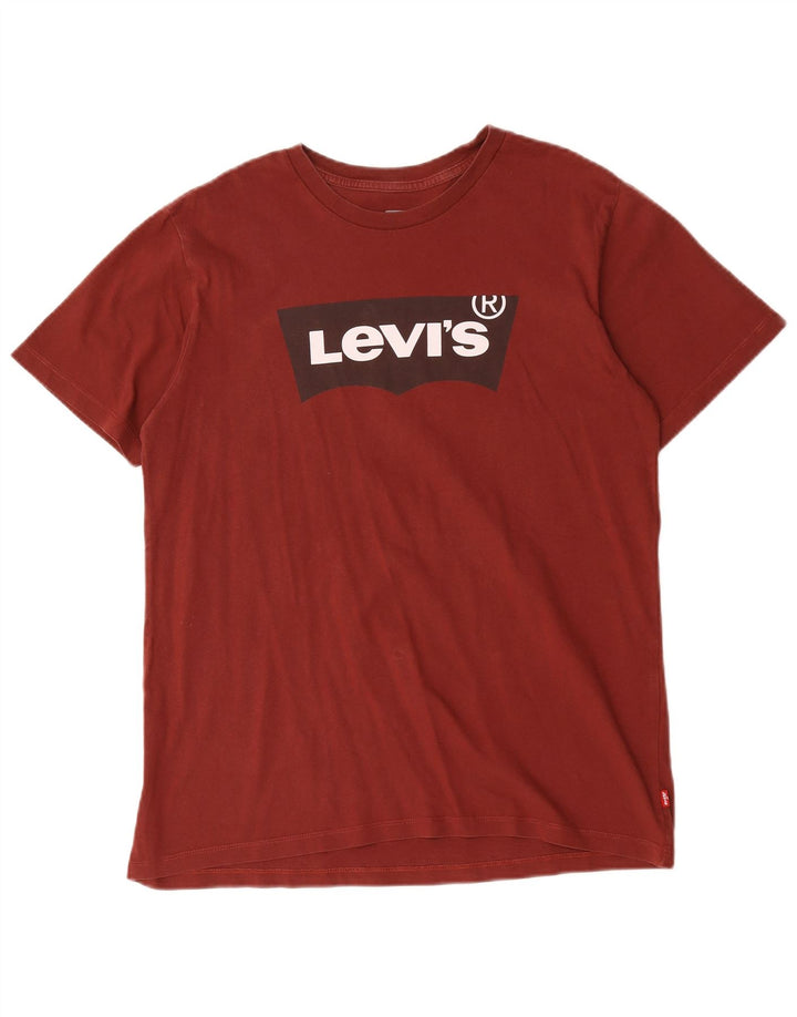 Camiseta gráfica masculina Levi's Top médio algodão Borgonha