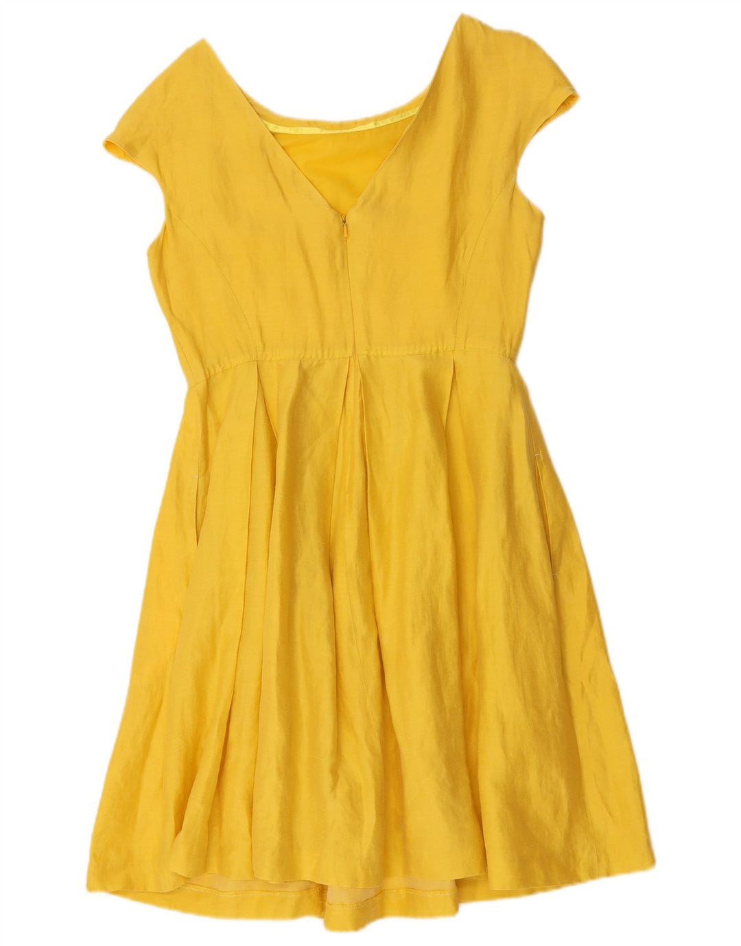 Max Mara Vestido feminino de fim de semana em linha A UK 14 Médio Amarelo