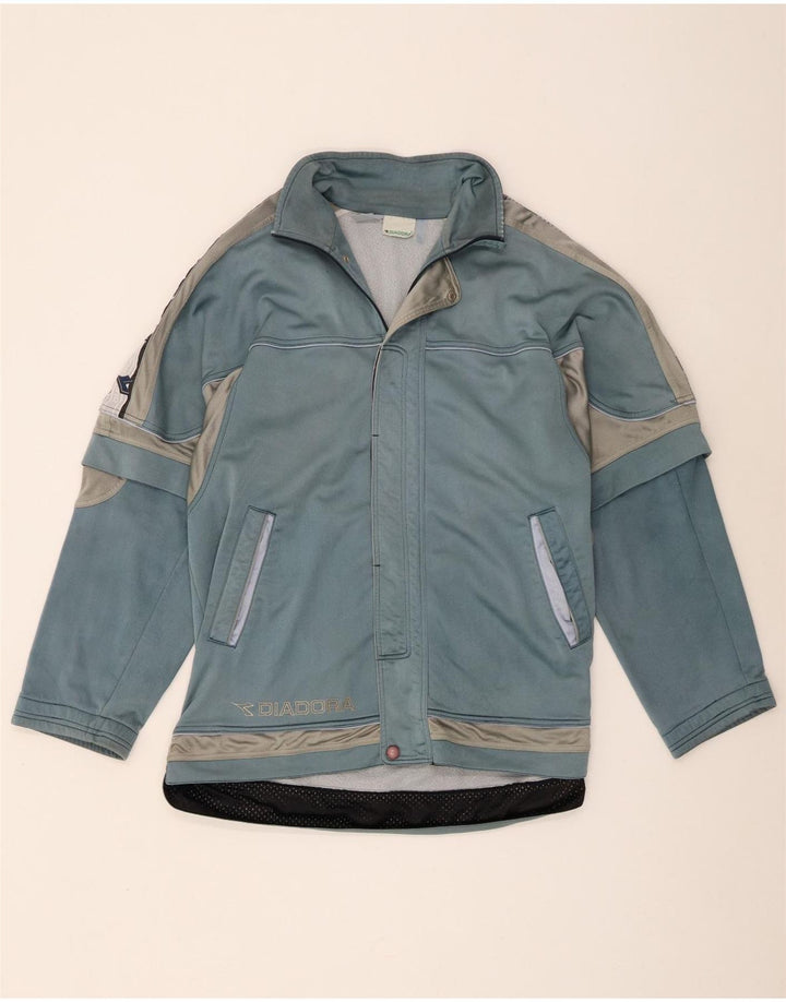 Diadora Mens Graphic Tracksuit Top Jacket Grande Bloco Colorido Azul