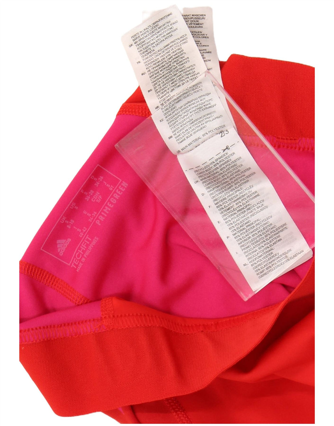 ADIDAS Womens Tech Fit Graphic Leggings UK 8/10 Small Red Polka Dot